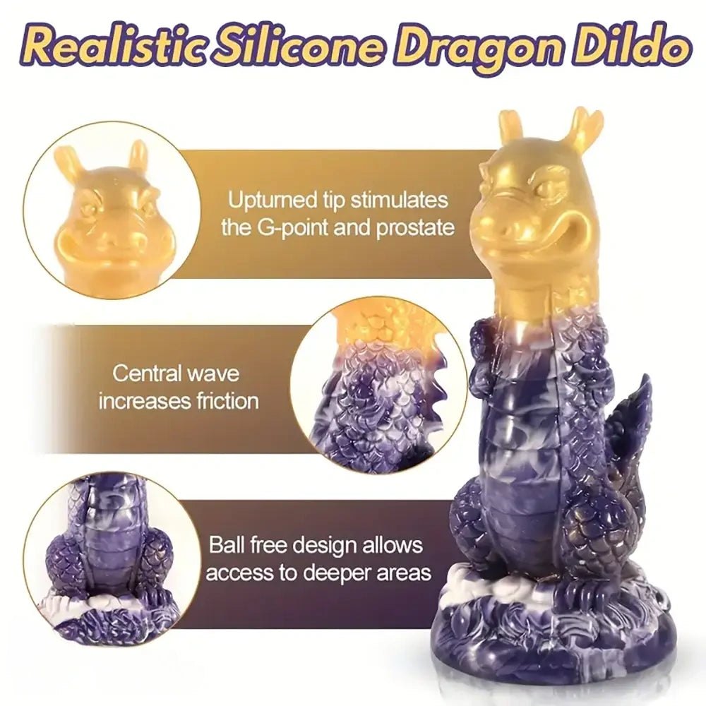Mixed-color silicone dragon fantasy dildo, photo 5