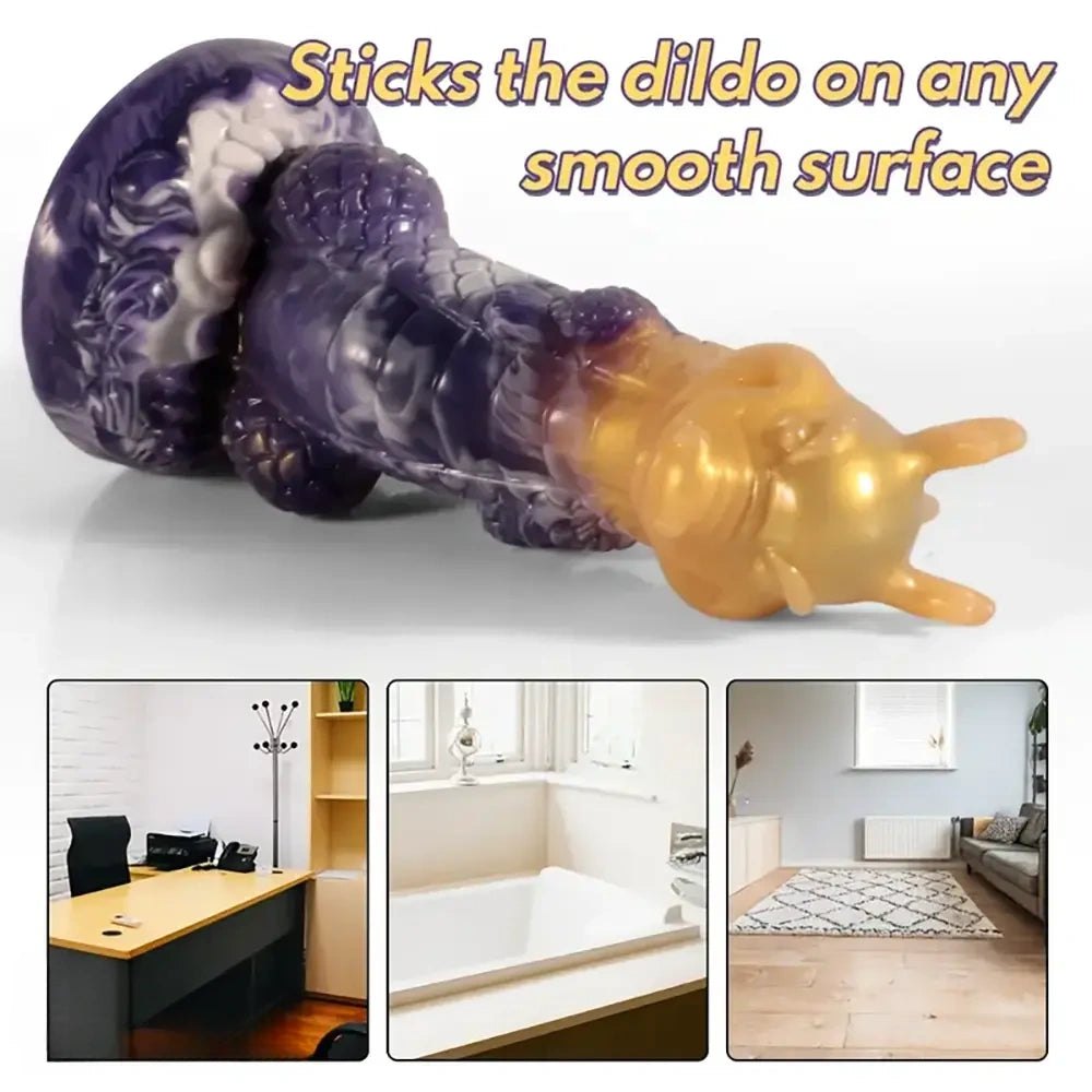 Mixed-color silicone dragon fantasy dildo, photo 7