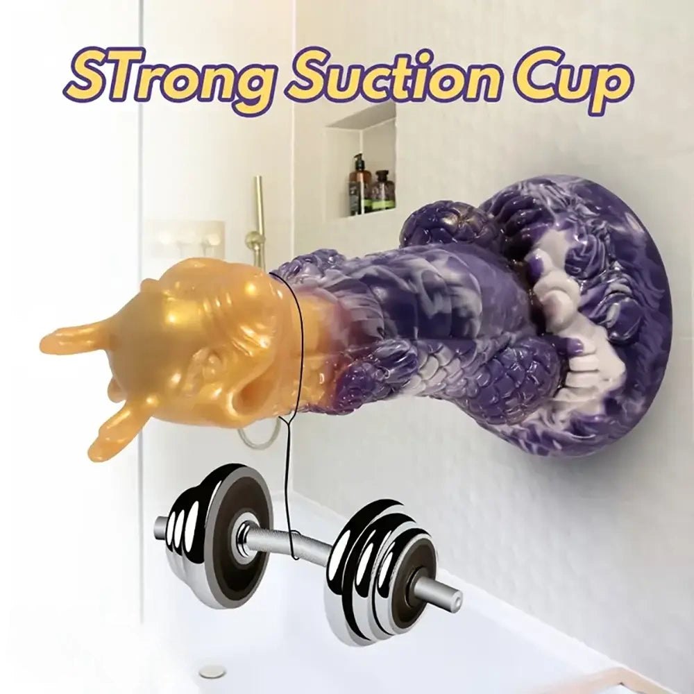 Mixed-color silicone dragon fantasy dildo, photo 8