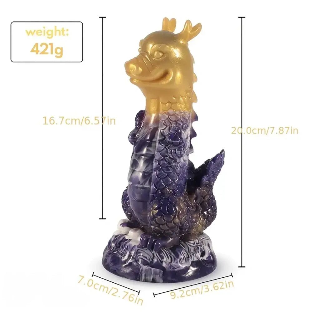Mixed-color silicone dragon fantasy dildo, photo 9