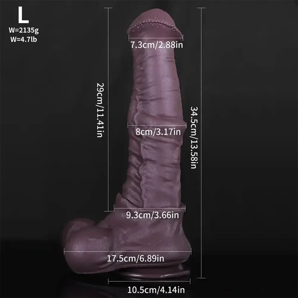 Purple silicone horse-style dildo, photo 2