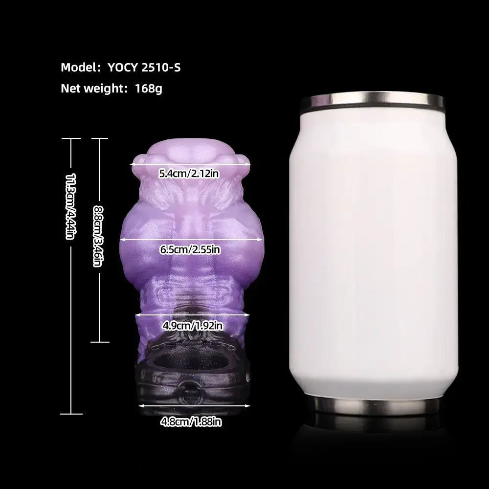 Translucent purple horse-style knot dildo sleeve, photo 12