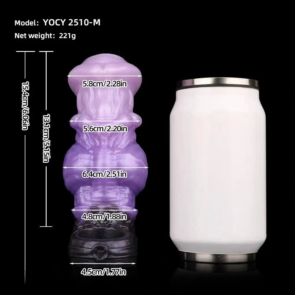Translucent purple horse-style knot dildo sleeve, photo 13