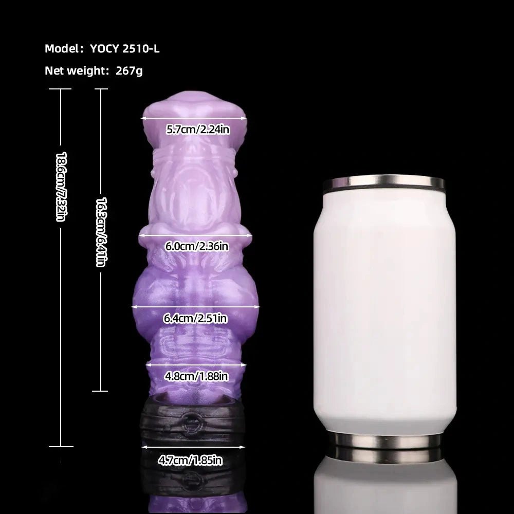 Translucent purple horse-style knot dildo sleeve, photo 14