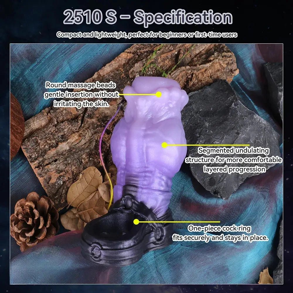 Translucent purple horse-style knot dildo sleeve, photo 3