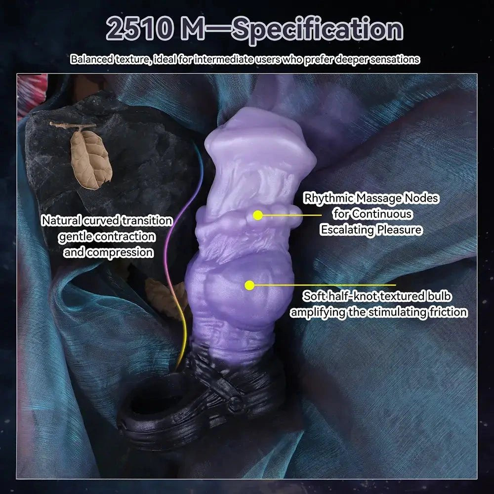 Translucent purple horse-style knot dildo sleeve, photo 4