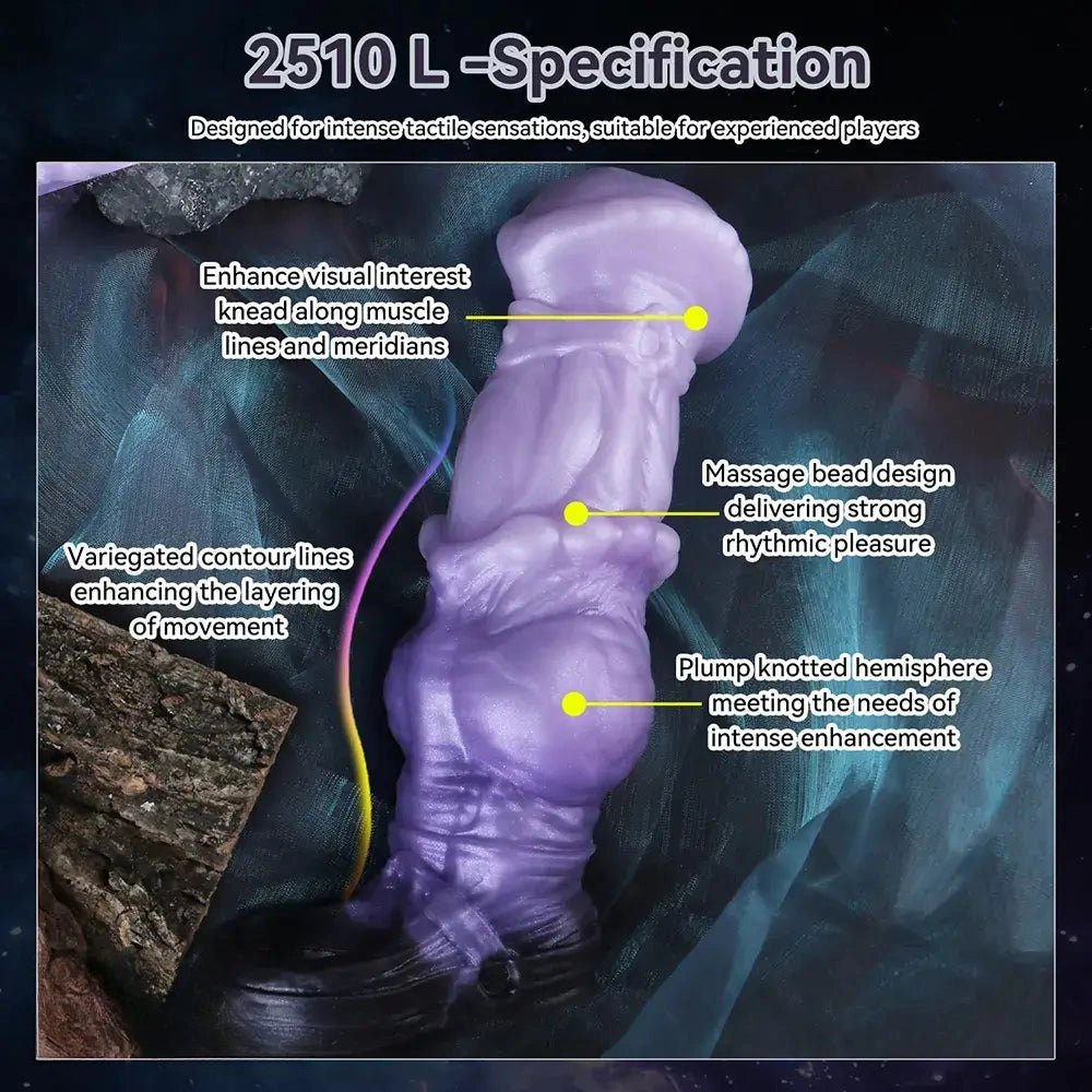 Translucent purple horse-style knot dildo sleeve, photo 5