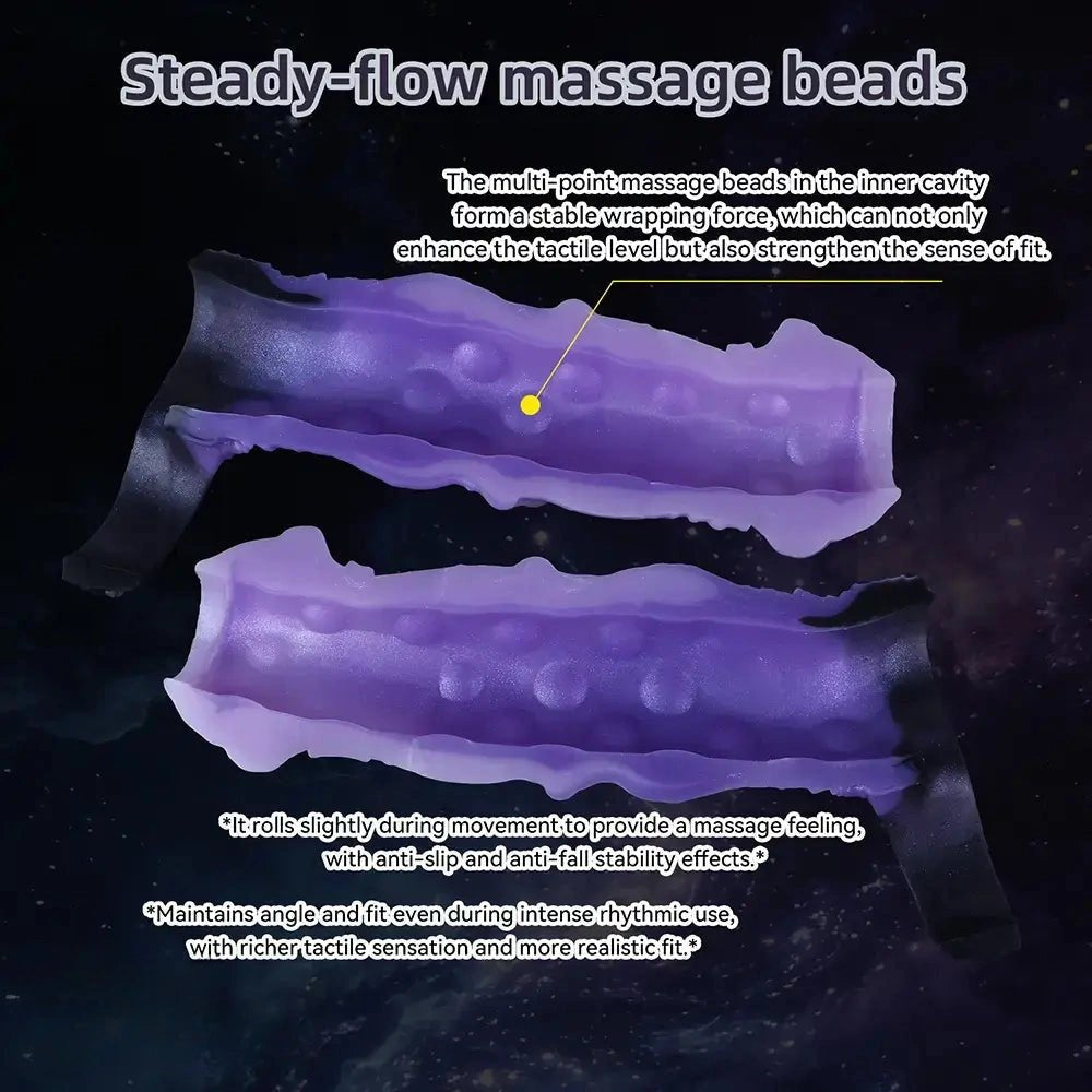 Translucent purple horse-style knot dildo sleeve, photo 6
