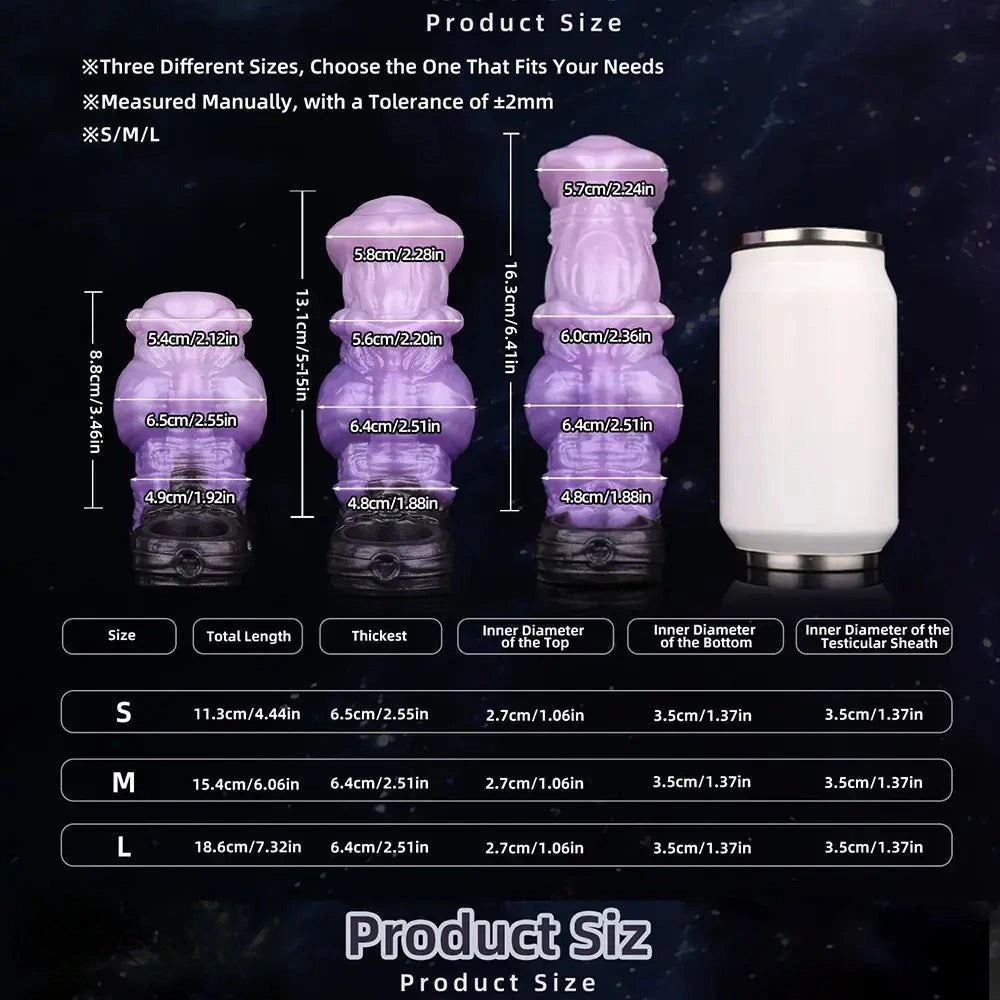 Translucent purple horse-style knot dildo sleeve, photo 9