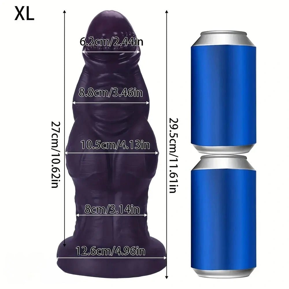 Purple knotted muscle style fantasy dildo