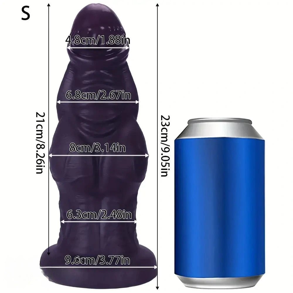 Purple knotted muscle style fantasy dildo