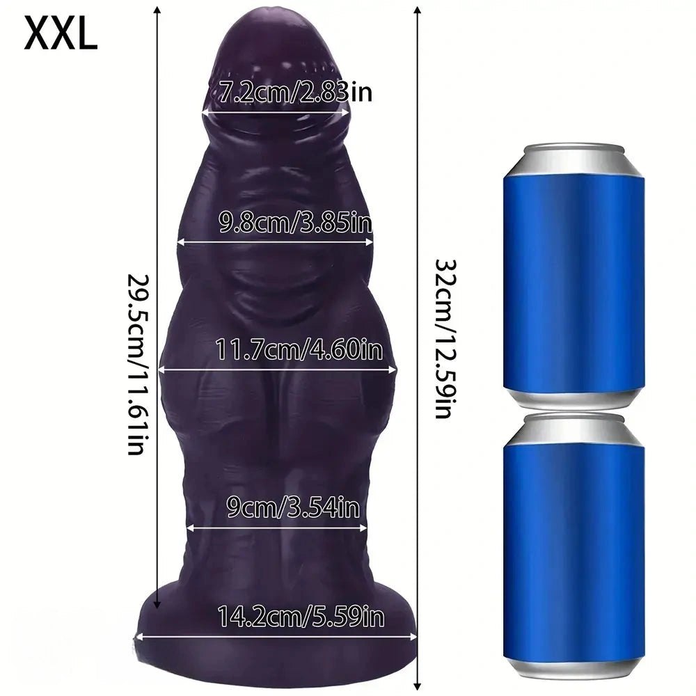 Purple knotted muscle style fantasy dildo