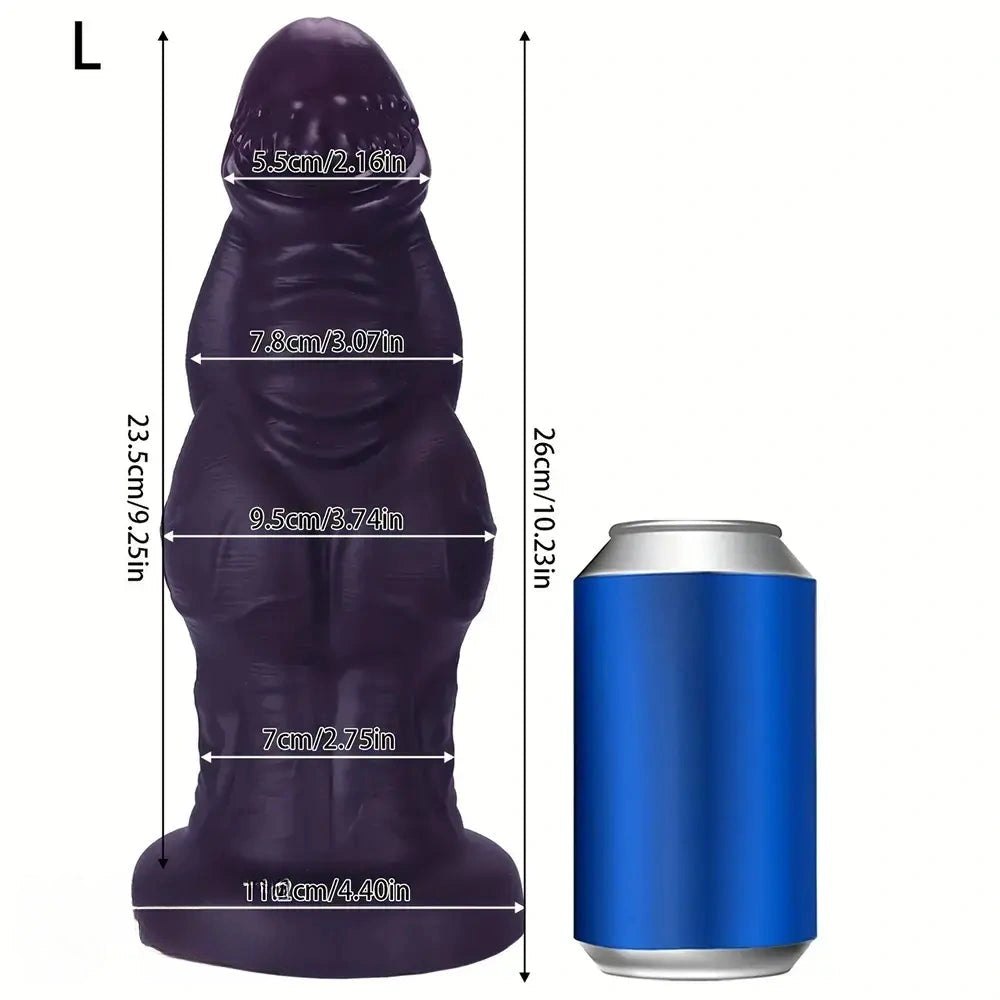 Purple knotted muscle style fantasy dildo