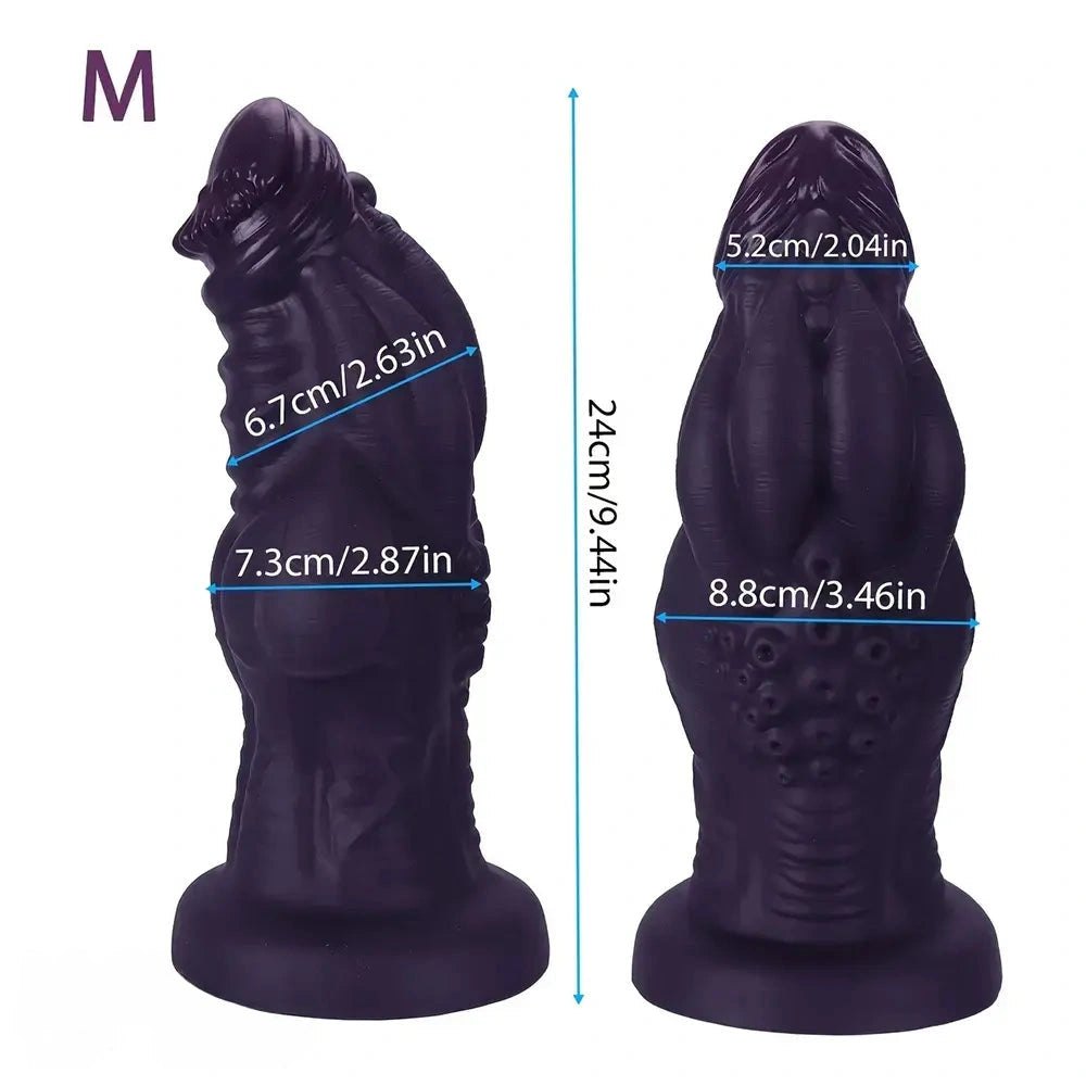 Purple knotted muscle style fantasy dildo