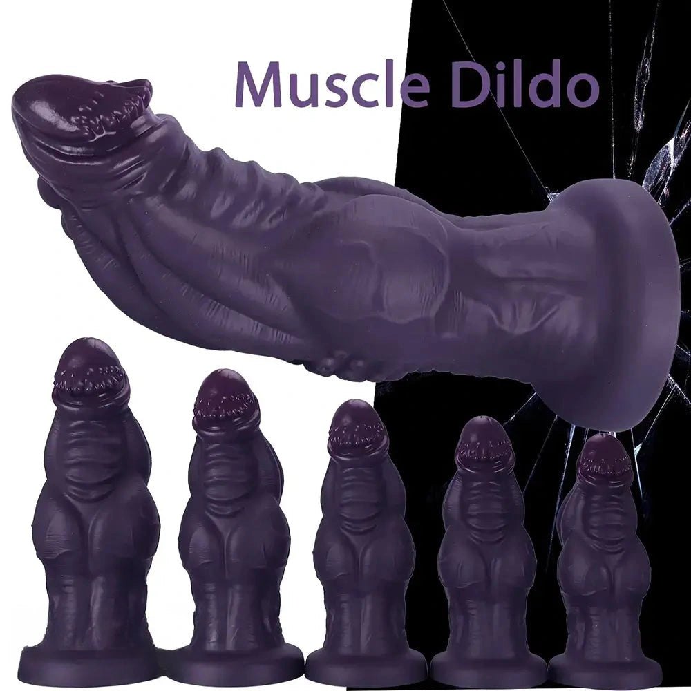 Knotted muscle style fantasy dildo, photo 2