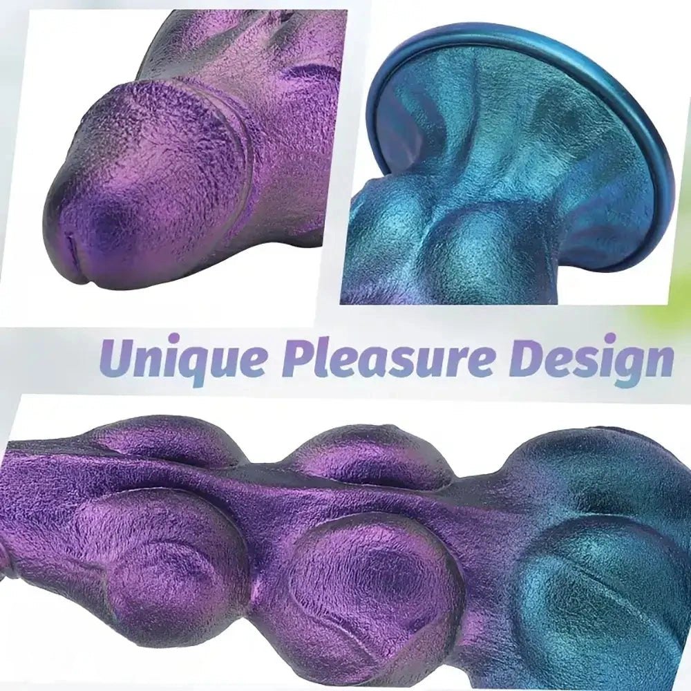 Purple knot fantasy silicone dildo with suction cup base, photo 15