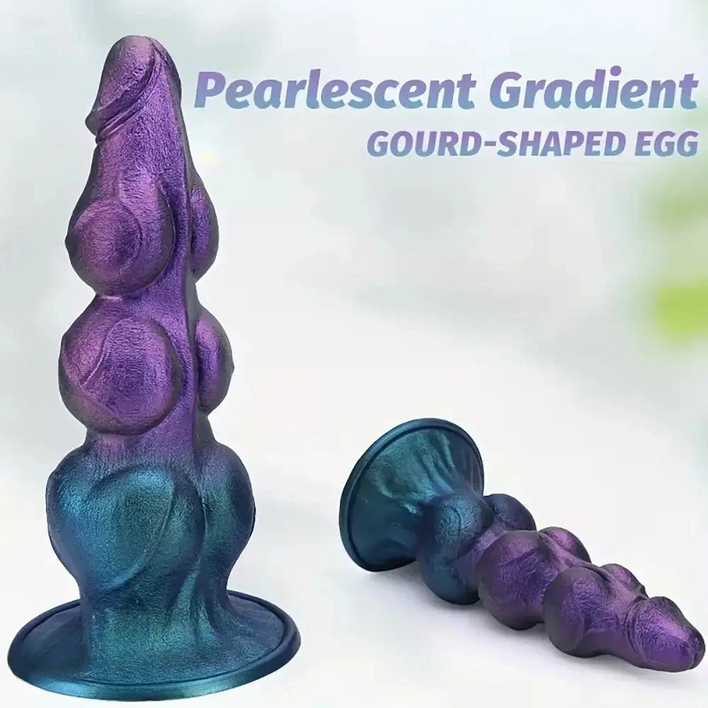 Purple knot fantasy silicone dildo with suction cup base, photo 3