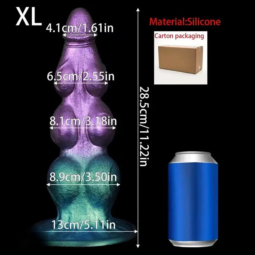 Purple knot fantasy silicone dildo with suction cup base, photo 7