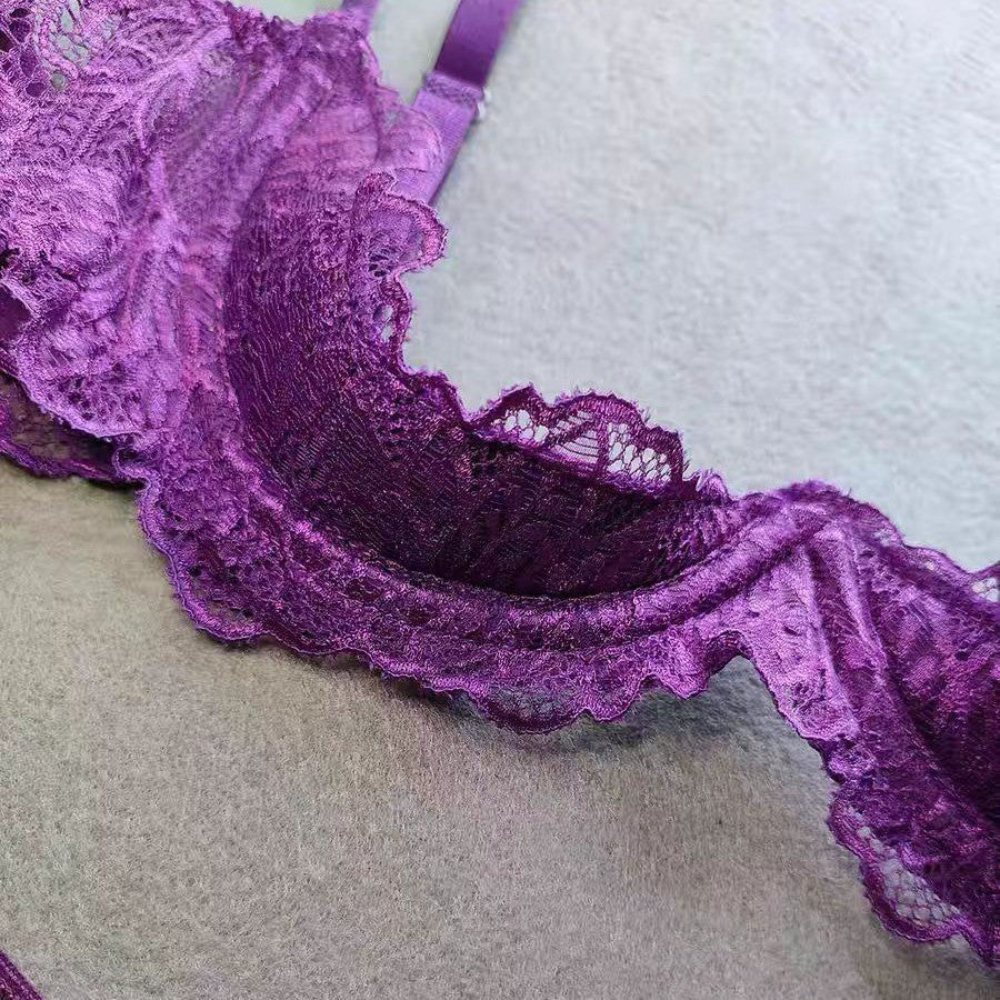 Purple lace half cup cutout bralette, photo 4