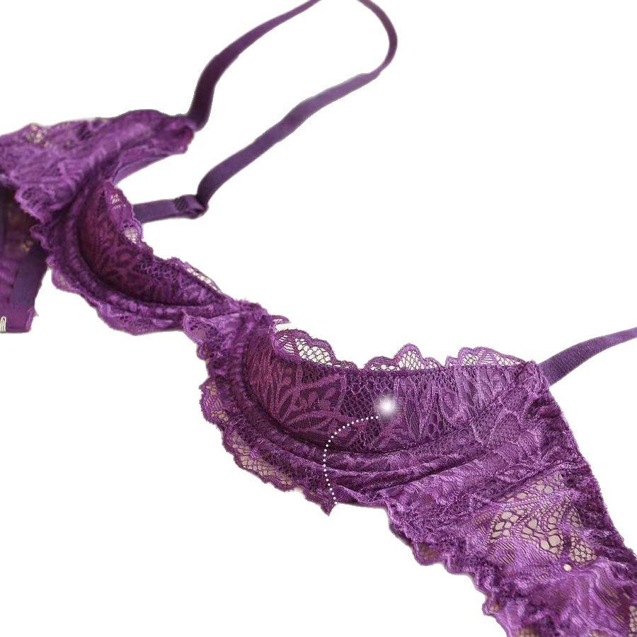 Purple lace half cup cutout bralette, photo 6