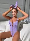 Purple leather bunny girl lace up costume, photo 6