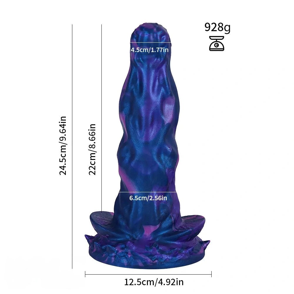 Purple marbled knot animal dildo, photo 2