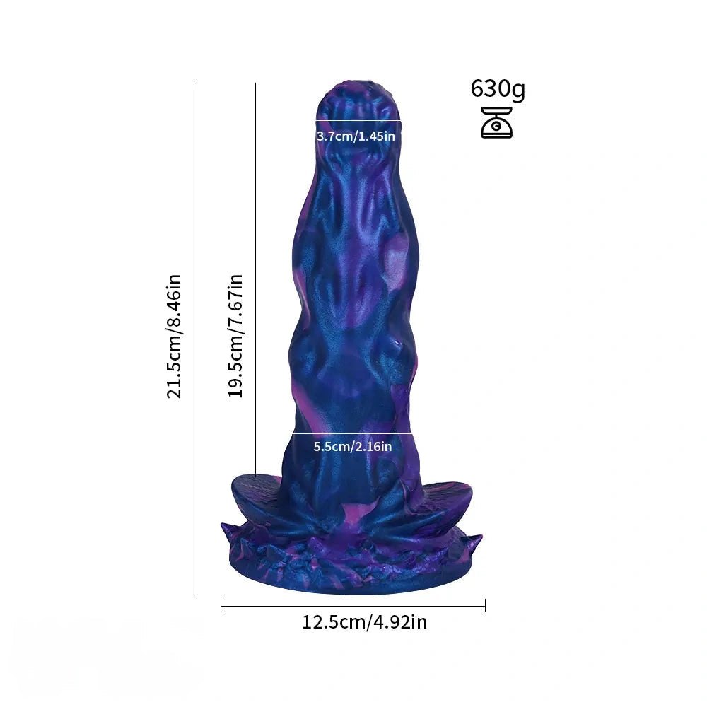 Purple marbled knot animal dildo, photo 3