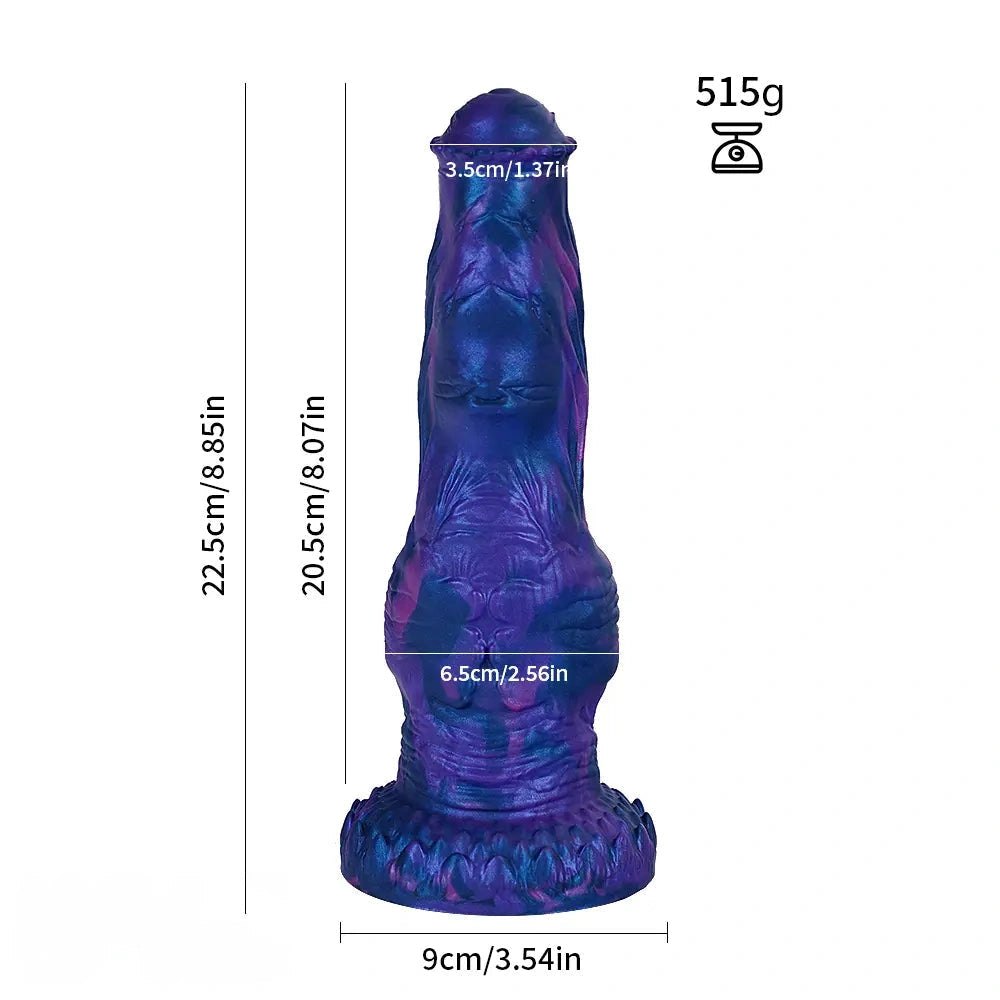 Purple marbled knot animal dildo, photo 4
