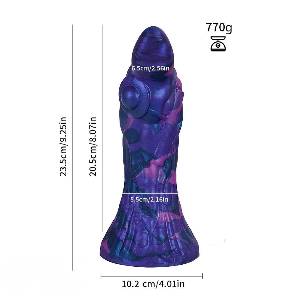 Purple marbled knot animal dildo, photo 7