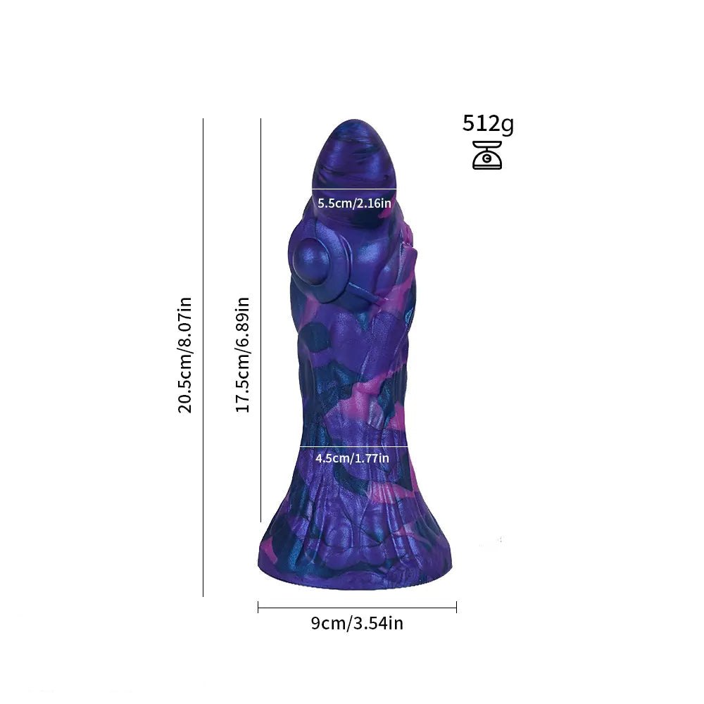 Purple marbled knot animal dildo, photo 8