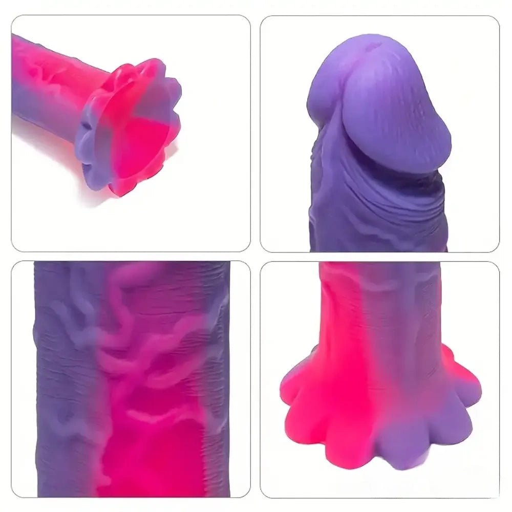Purple and pink suction cup dildo, photo 4