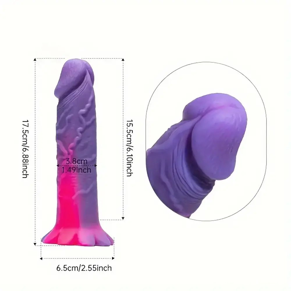 Purple and pink suction cup dildo, photo 6