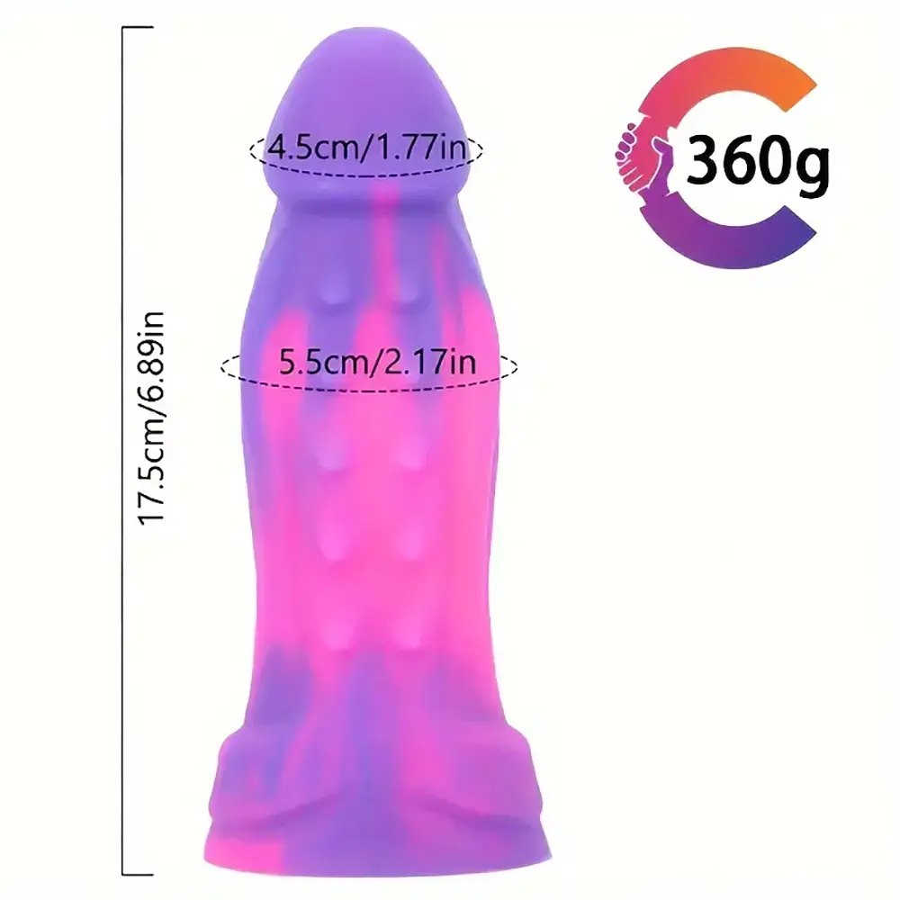 Purple and pink swirl silicone suction cup dildo, photo 6
