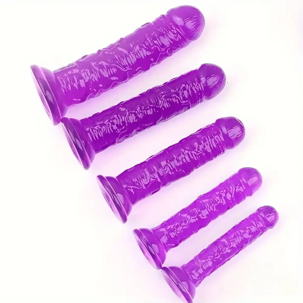 Purple veined PVC realistic dildo, photo 2