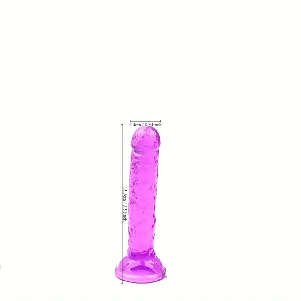 Purple veined PVC realistic dildo, photo 4