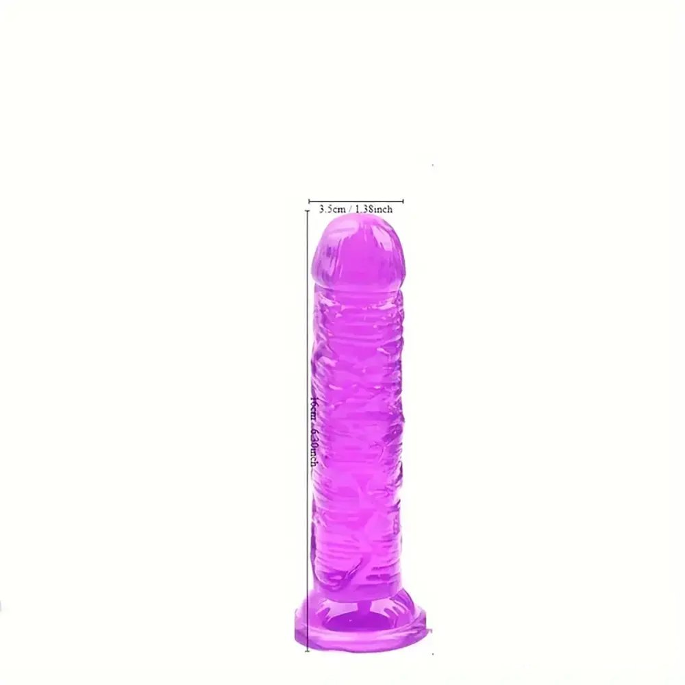 Purple veined PVC realistic dildo, photo 6