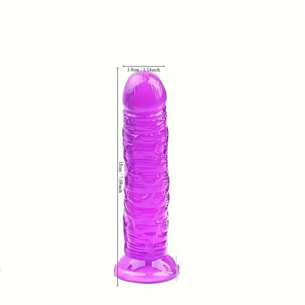 Purple veined PVC realistic dildo, photo 7