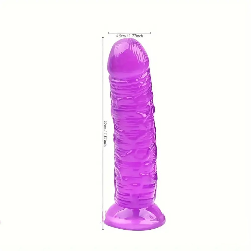 Purple veined PVC realistic dildo, photo 8