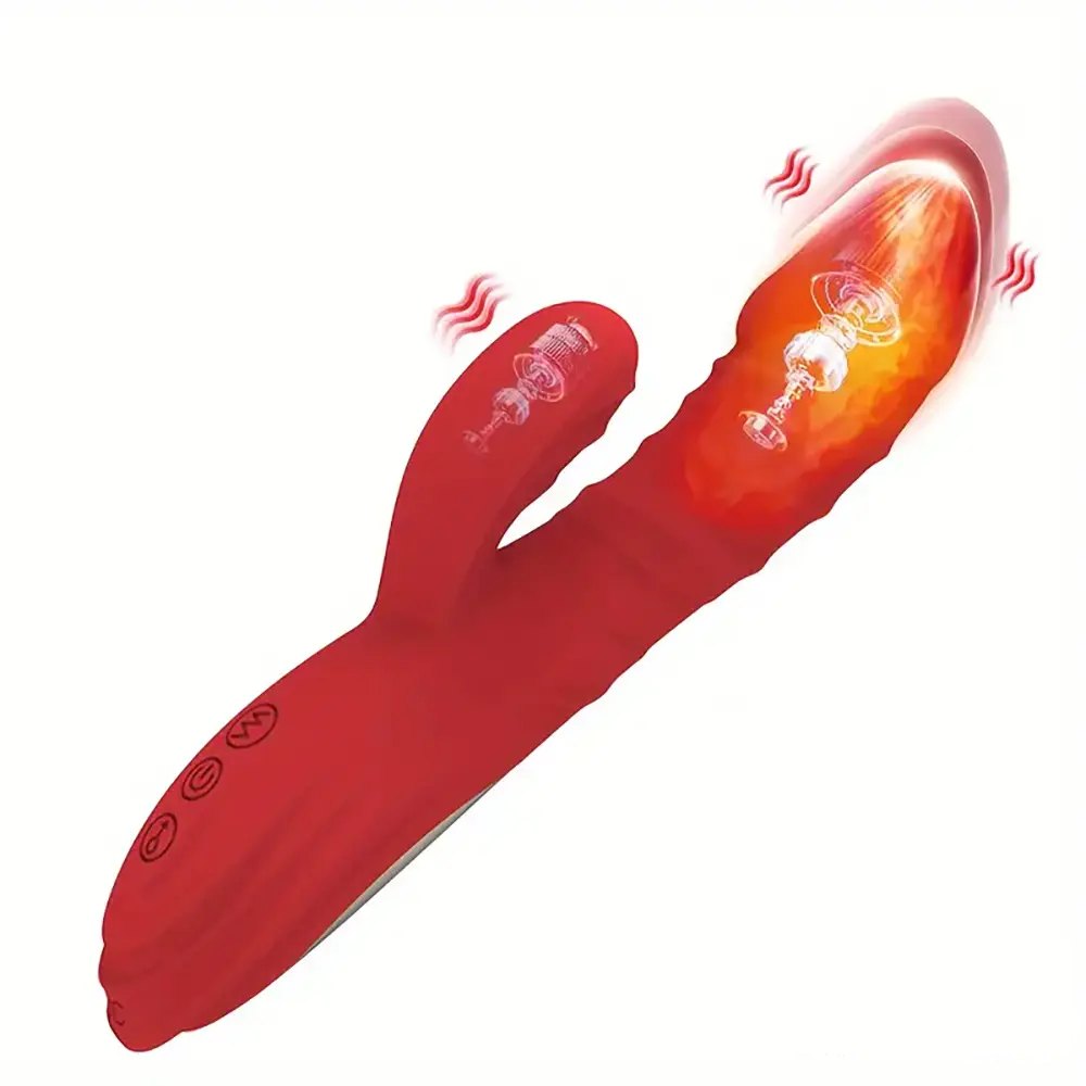 Red silicone rabbit vibrator