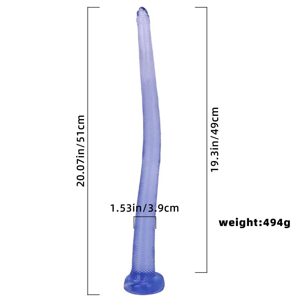 Purple textured scaled snake dildo