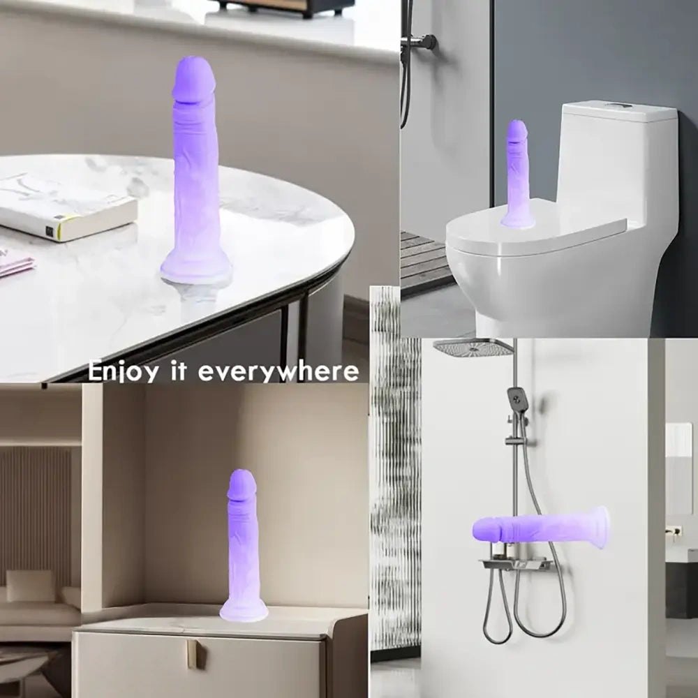Purple silicone realistic dildo, photo 4