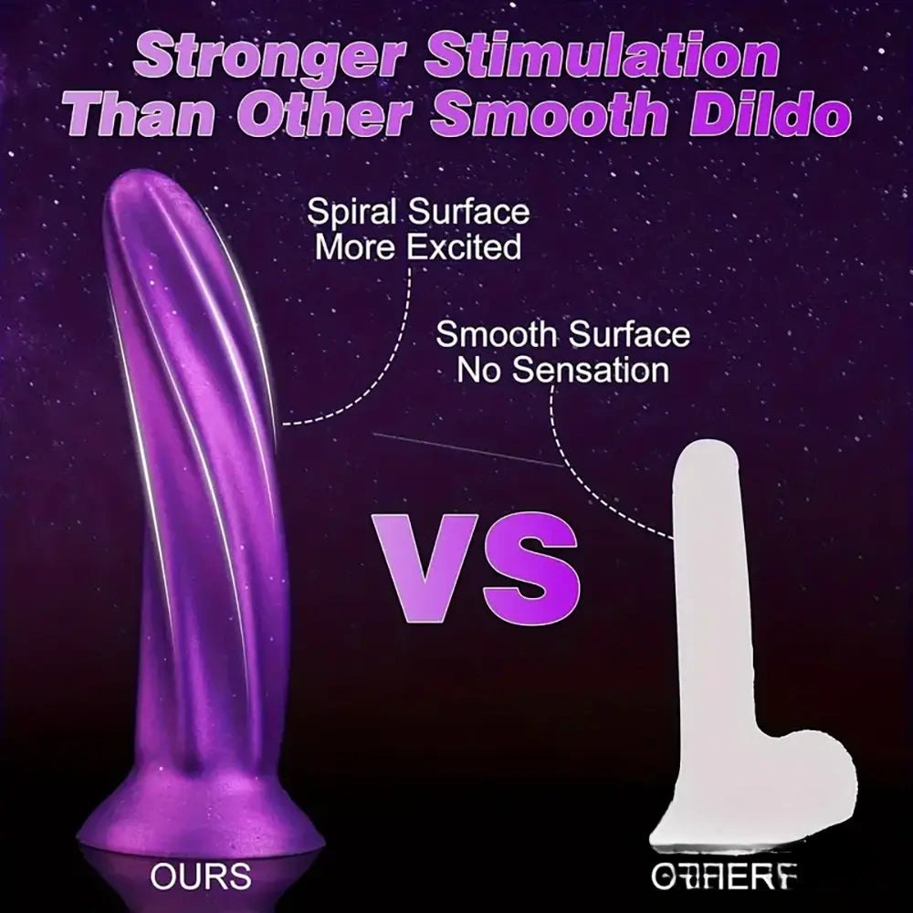 Purple silicone spiral fantasy dildo, photo 3