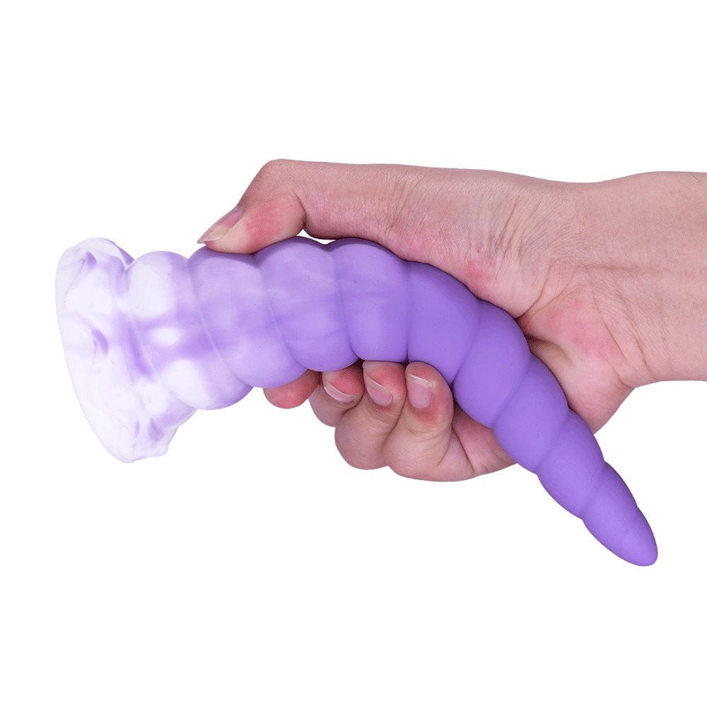 Purple ombre spiral suction cup dildo, photo 3