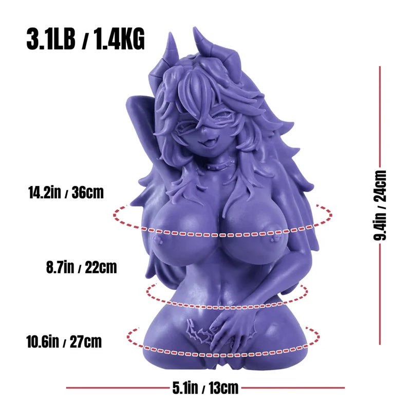 Purple succubus anime torso doll, photo 3