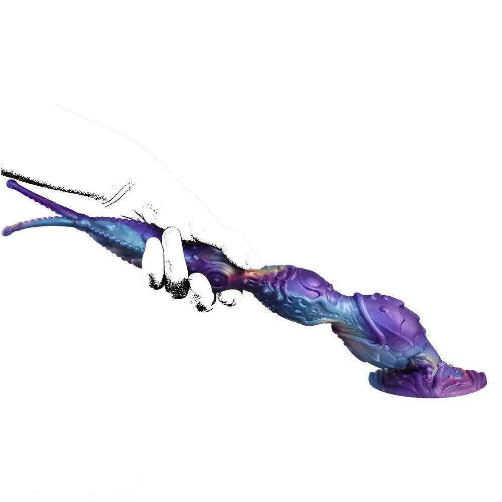 Purple and teal iridescent fantasy dildo, photo 11