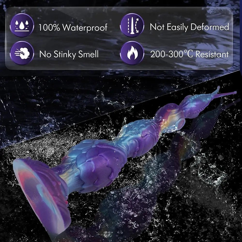 Purple and teal iridescent fantasy dildo, photo 13