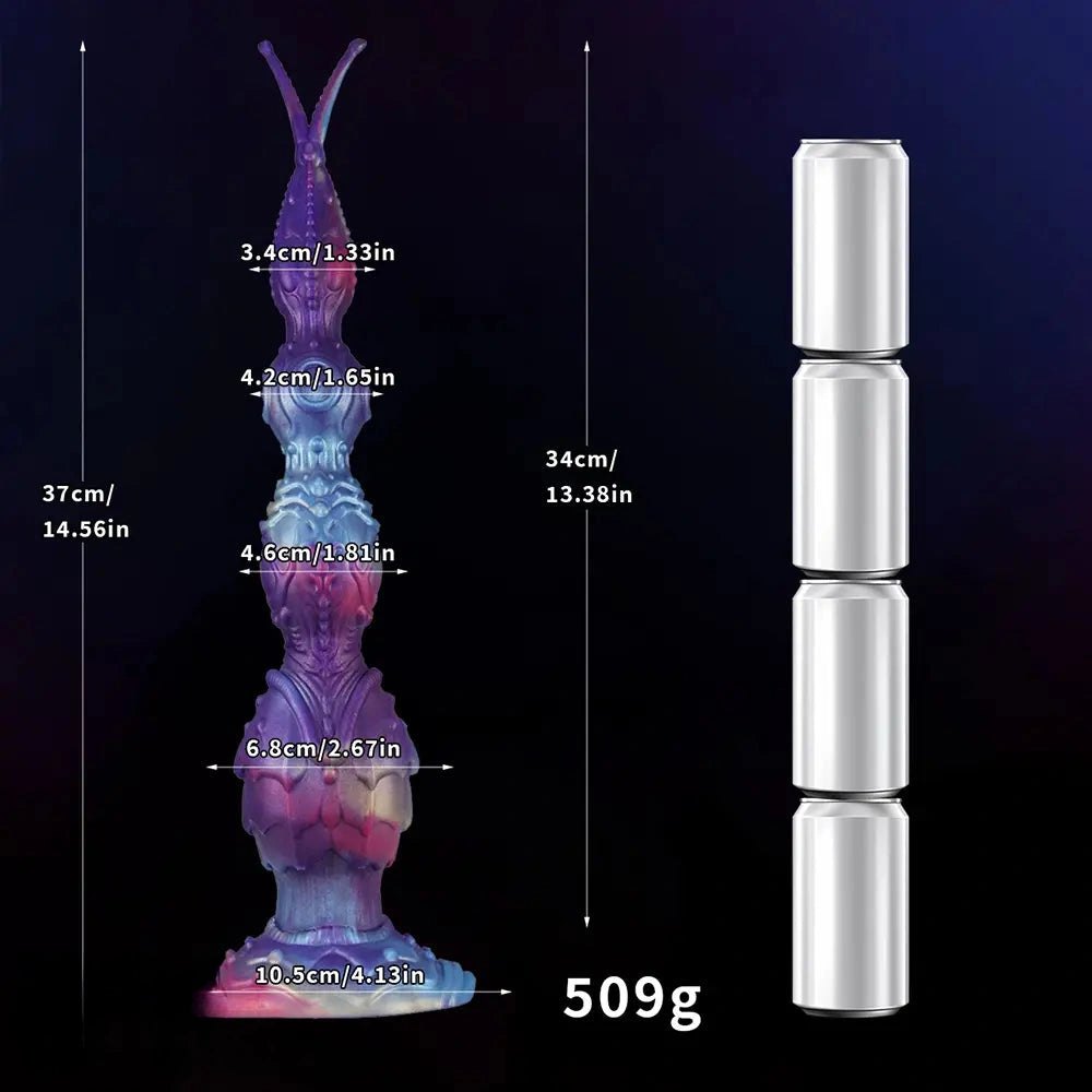 Purple and teal iridescent fantasy dildo, photo 4
