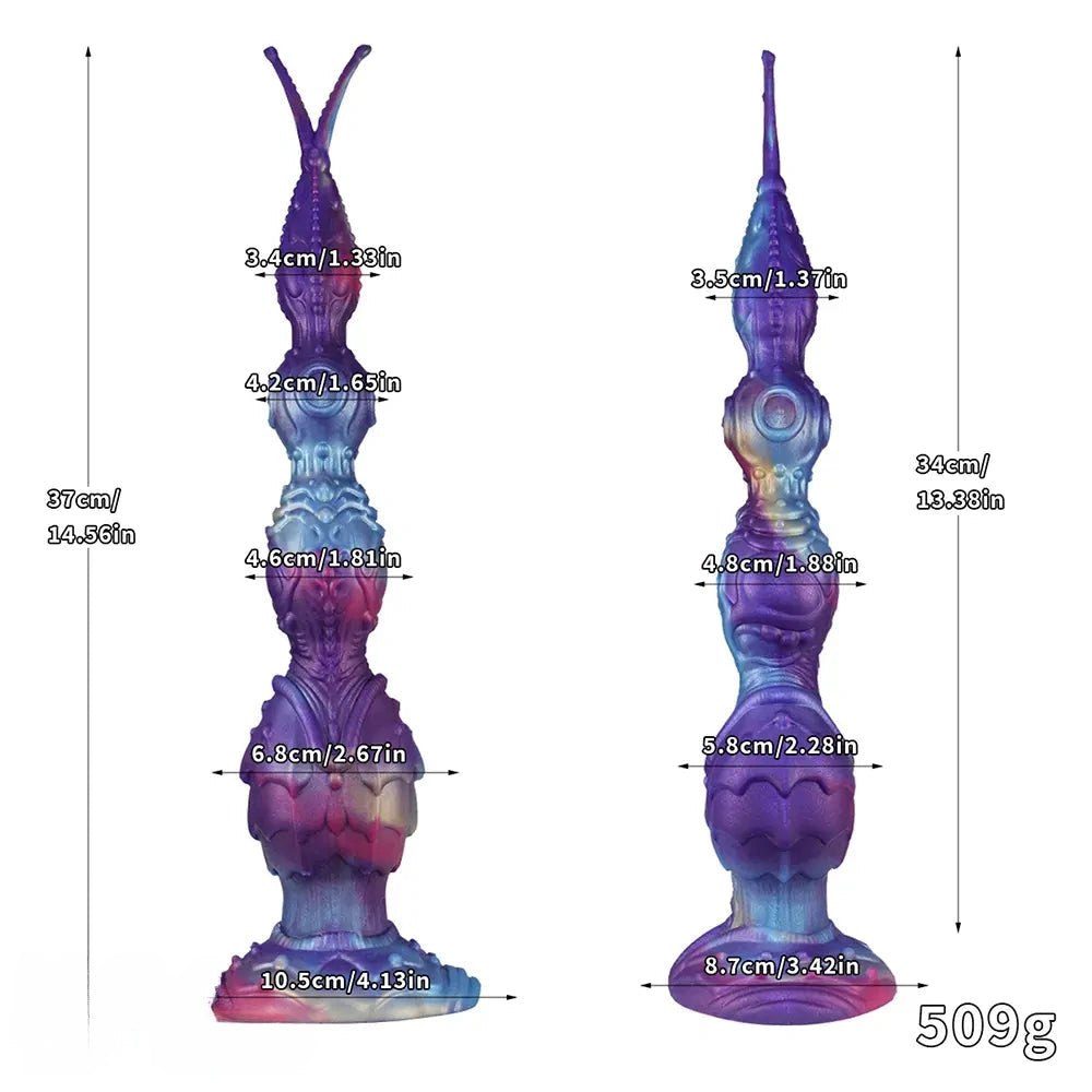 Purple and teal iridescent fantasy dildo, photo 5