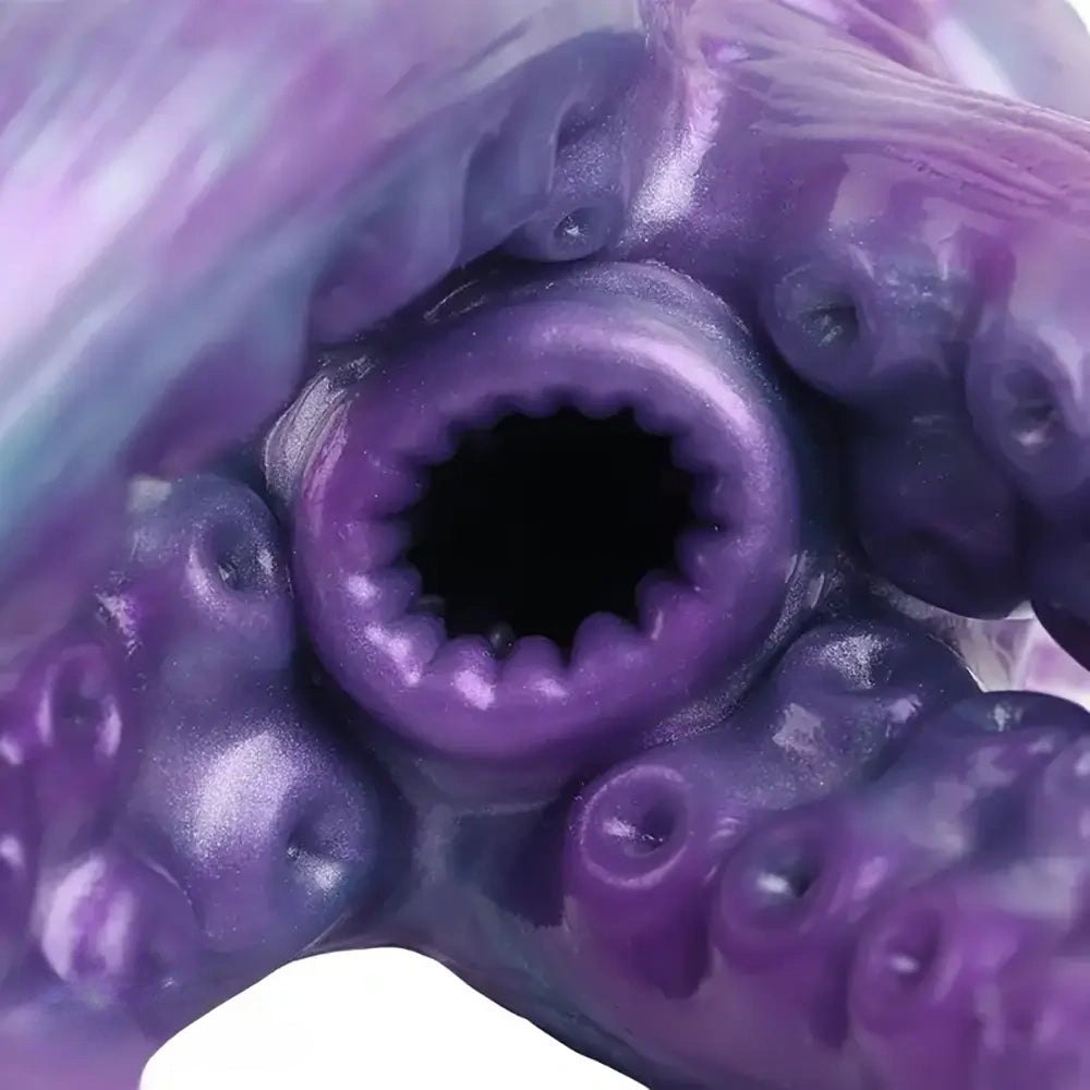 Purple teal tentacle silicone fantasy dildo, photo 11