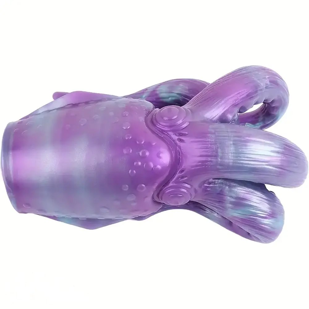 Purple teal tentacle silicone fantasy dildo, photo 12